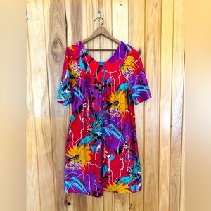 1970s Sears Hawaiian Muumuu, House Dress, Caftan, Patio Dress; Vintage Caftan